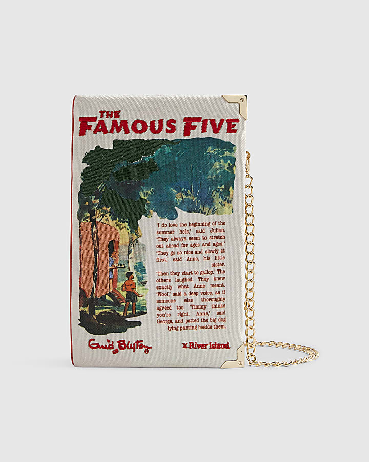 Beige Enid Blyton Caravan Book Clutch Bag