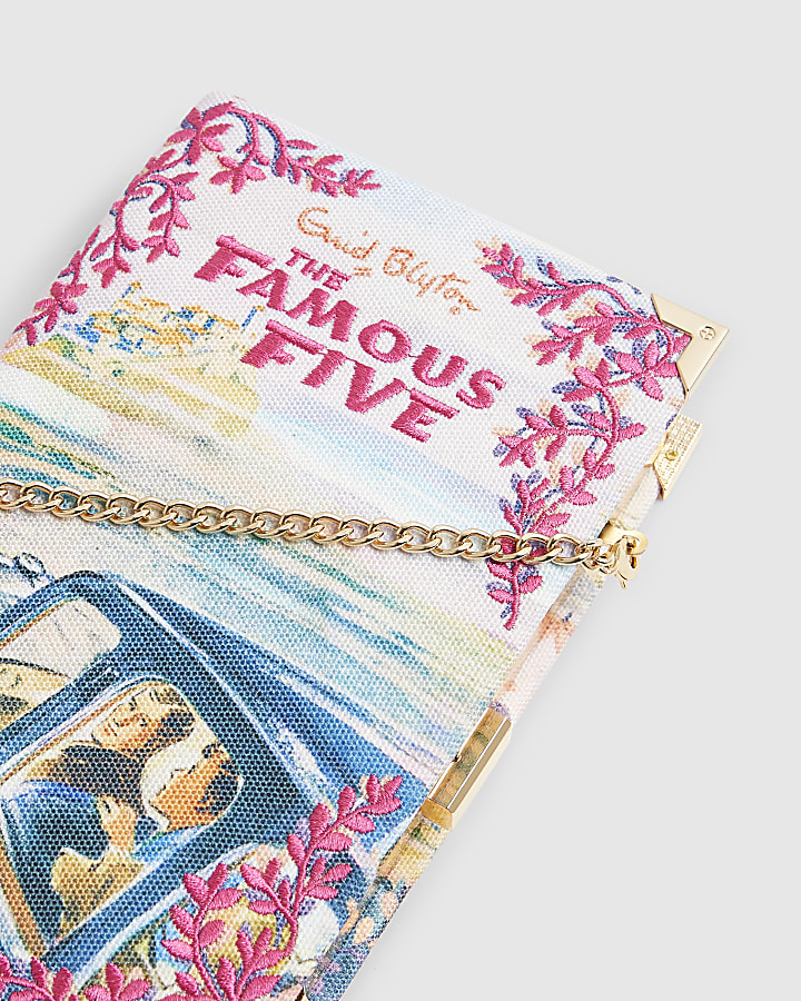 Pink Enid Blyton Floral Book Clutch Bag
