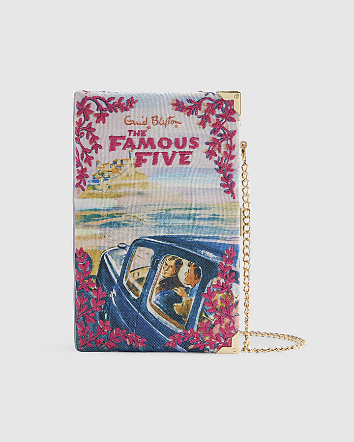 Pink Enid Blyton Floral Book Clutch Bag