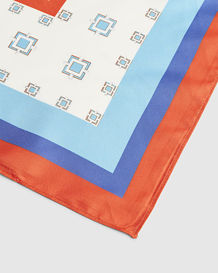 White Floral Print Scarf