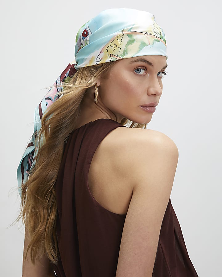 White Palm Tree Large Scarf