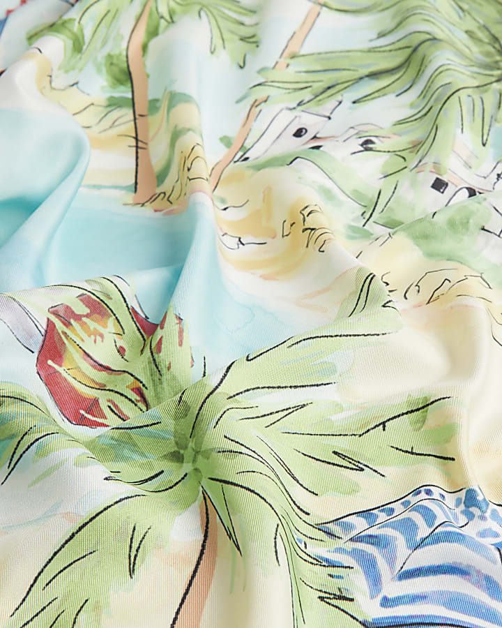 White Palm Tree Large Scarf