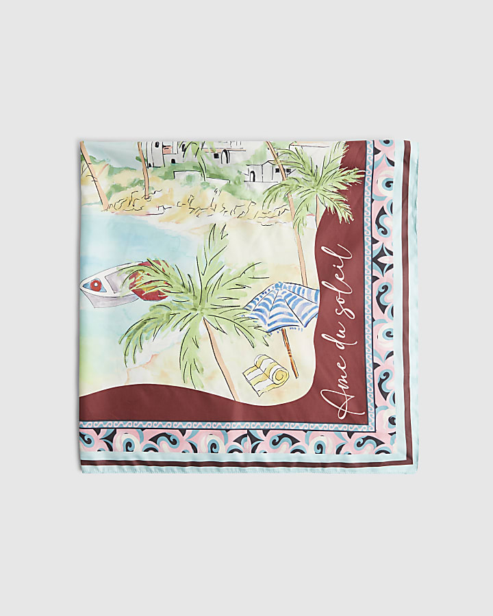 White Palm Tree Large Scarf