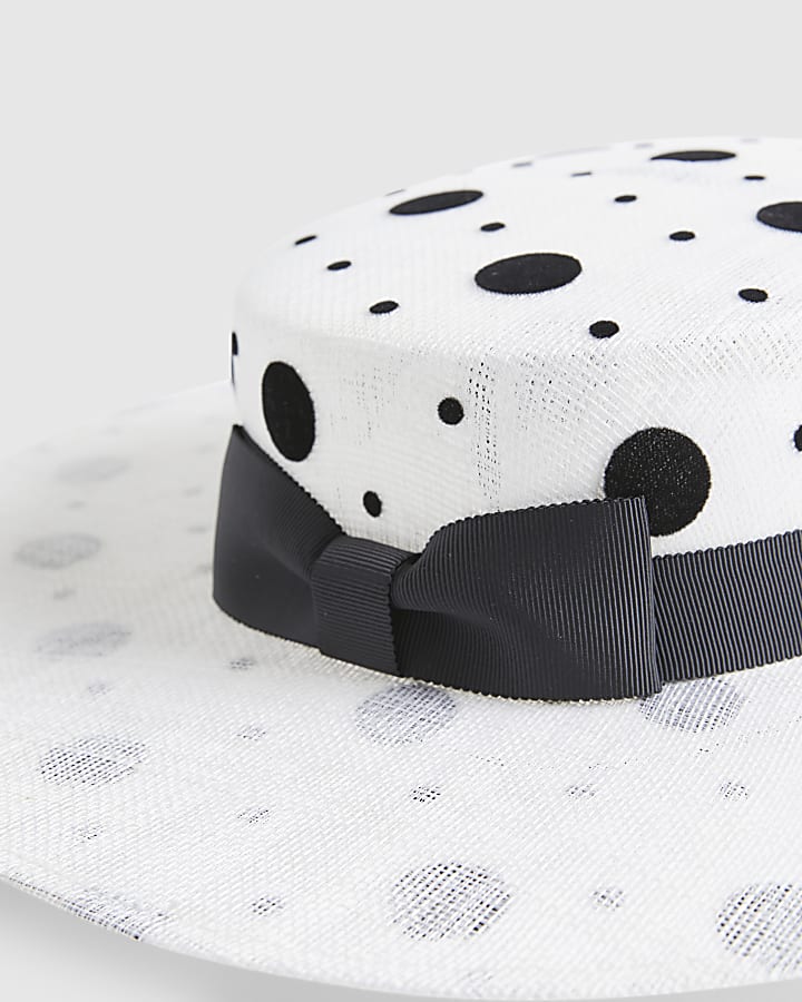 Beige Sasha Polka Dot Boater