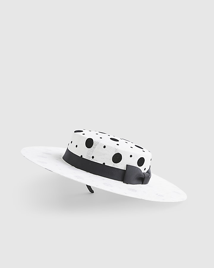 Beige Sasha Polka Dot Boater