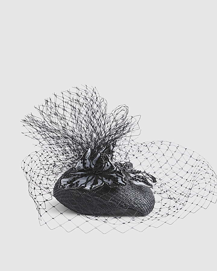 Black Natascha 3D Flower Fascinator