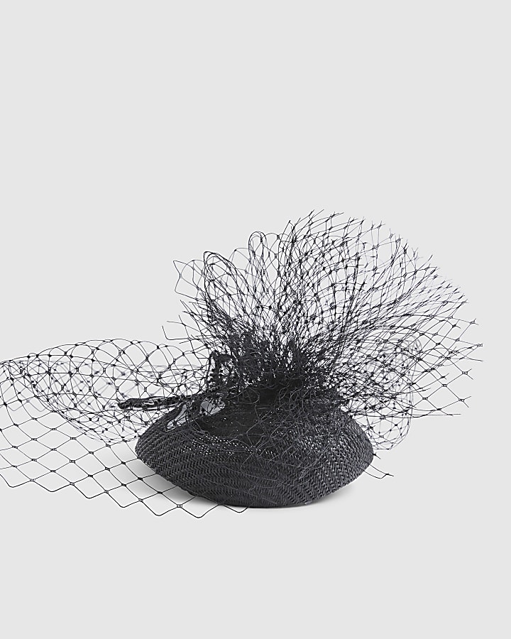 Black Natascha 3D Flower Fascinator