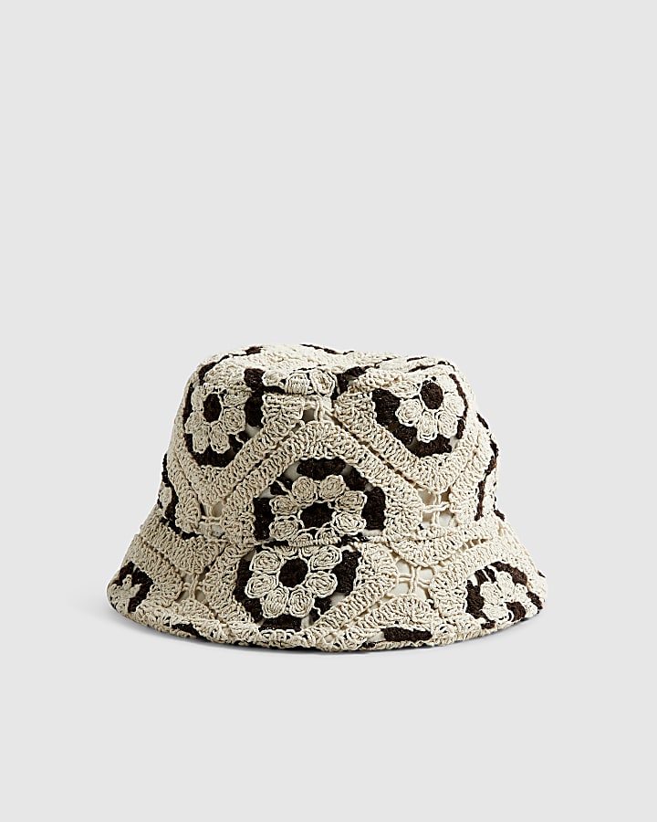 Cream Crochet Bucket Hat