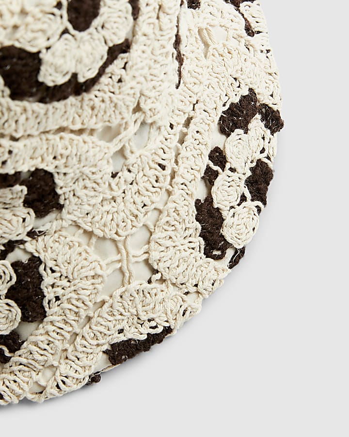 Cream Crochet Bucket Hat