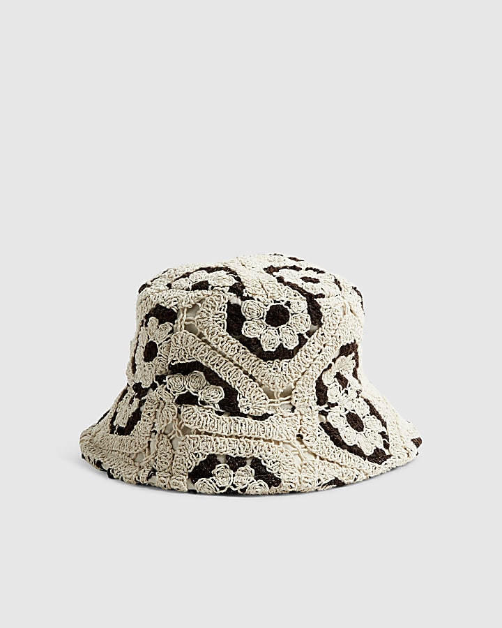 Cream Crochet Bucket Hat
