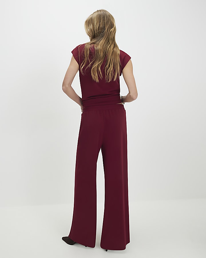 Red Wide Leg Trousers