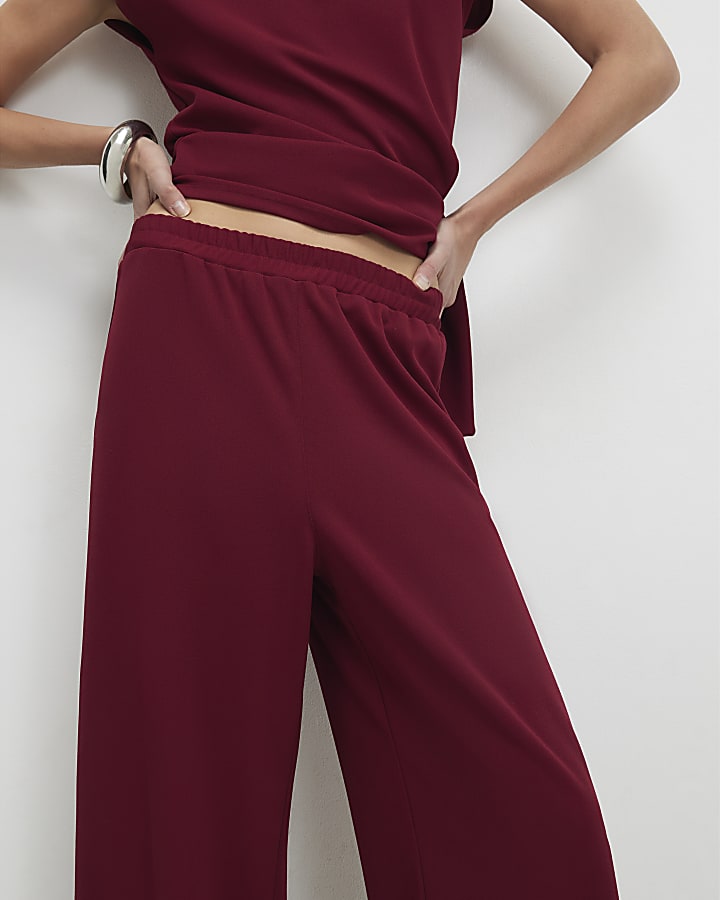 Red Wide Leg Trousers
