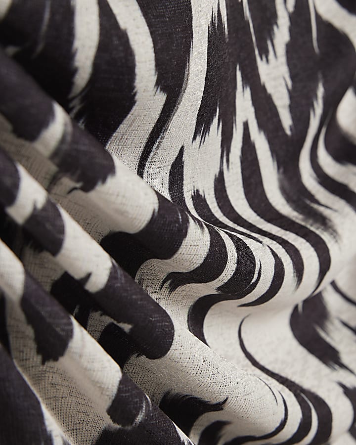 Cream Abstract Print Maxi Skirt