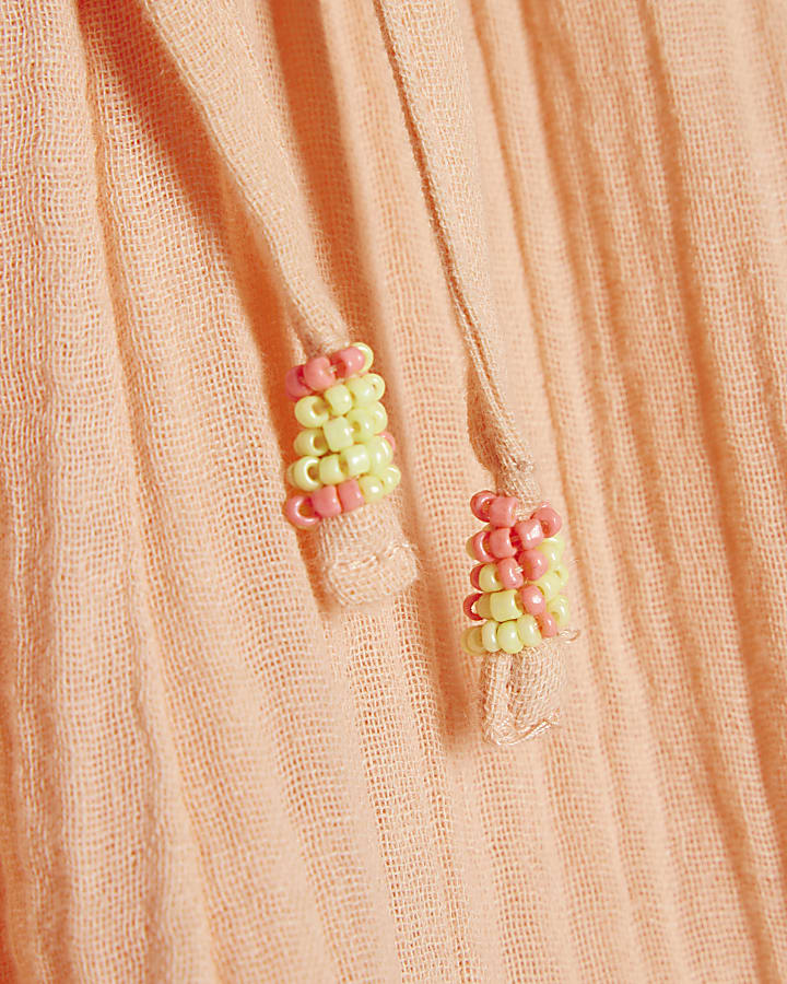 Orange Textured Beach Shorts