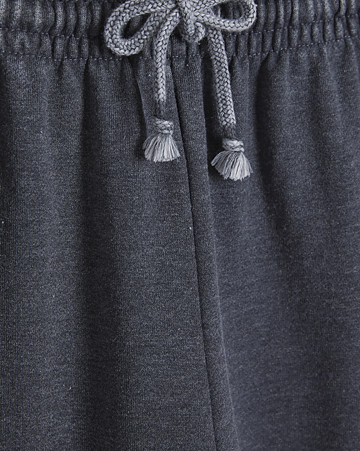 Grey Cotton Blend Burnout Cuffed Joggers