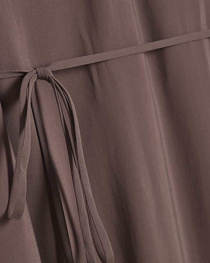 Brown Sleeveless Clean Maxi Dress