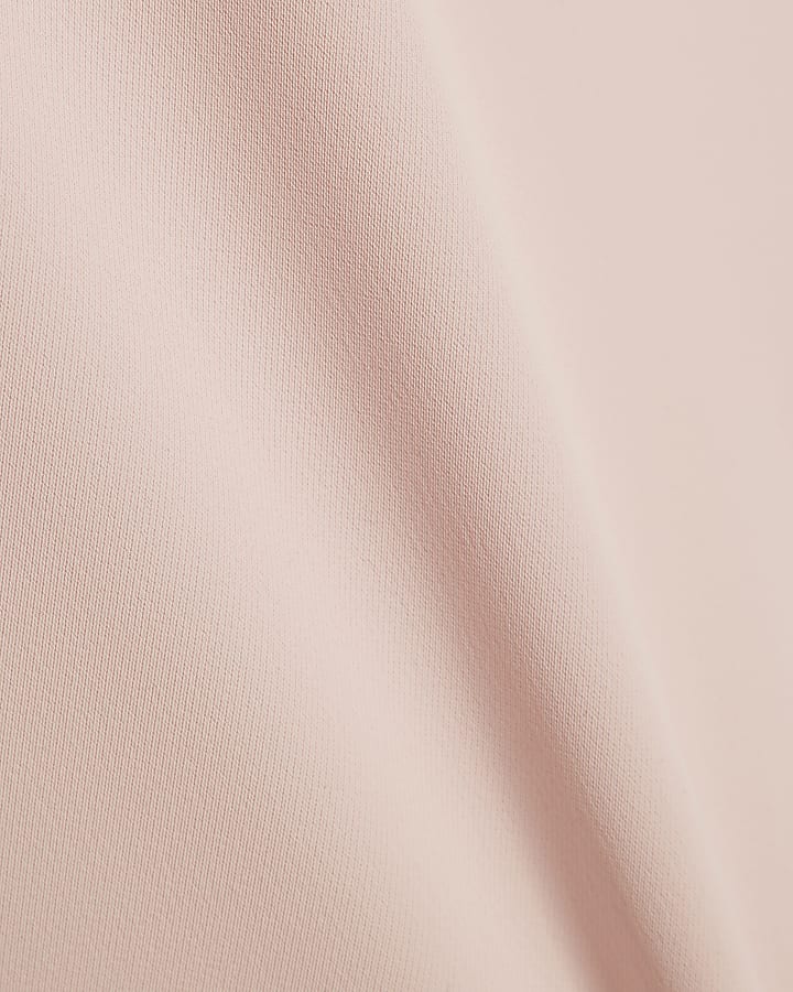 Pink Short Sleeve Button Top