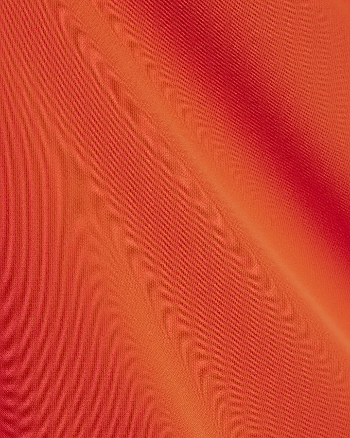 Orange Short Sleeve Button Top