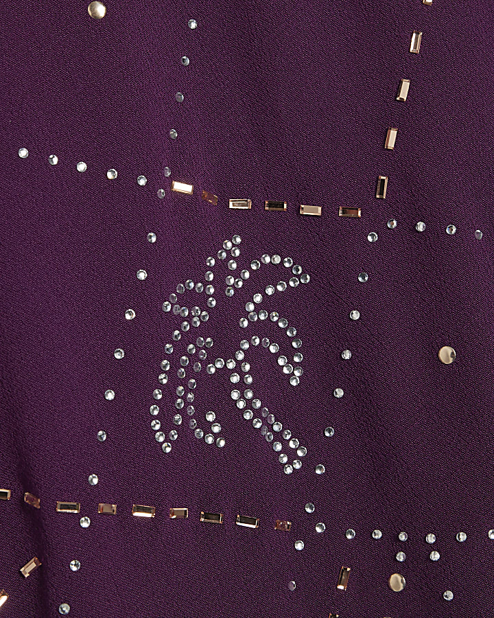 Purple Palm Embellished Shirt