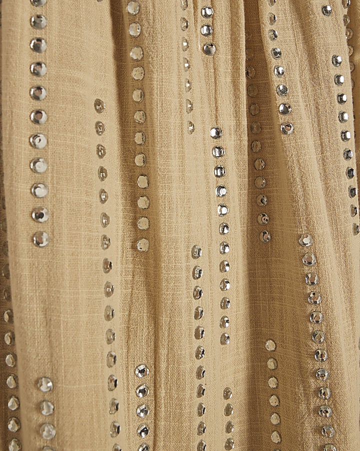 Cream Hotfix Balloon Leg Trousers