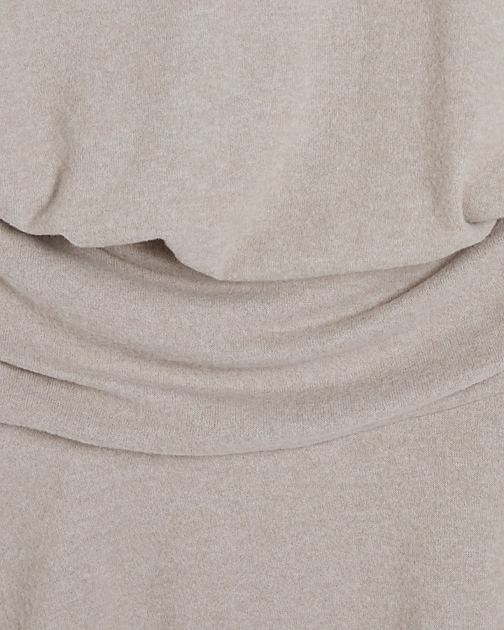 Beige Cosy Bubble Hem Dress