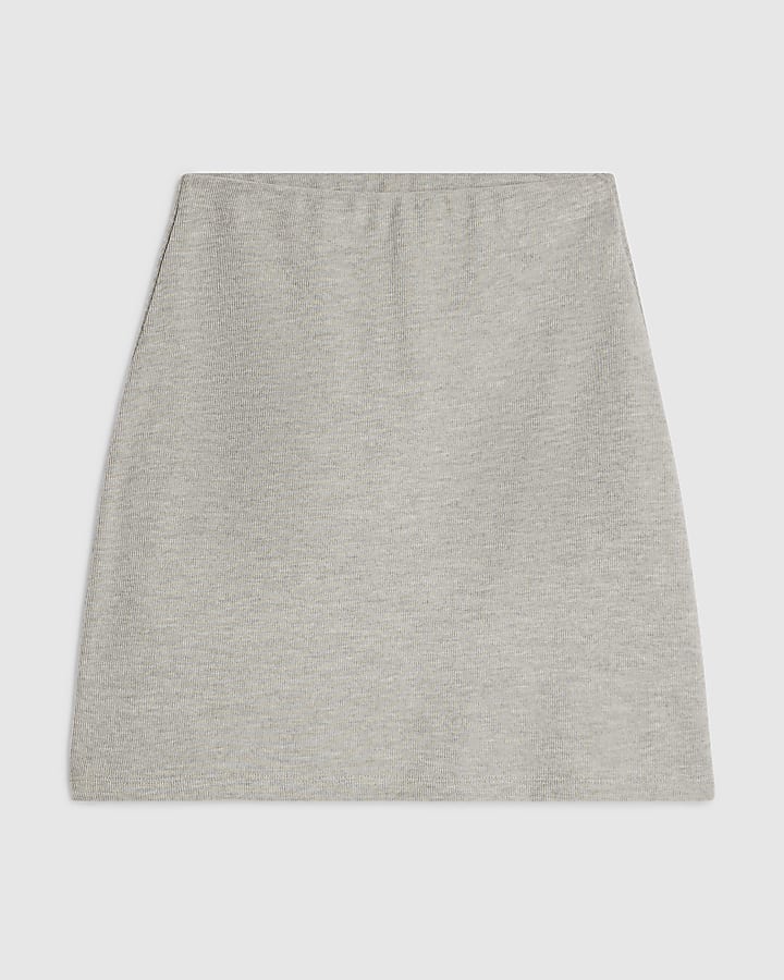 Grey Cosy Mini Skirt
