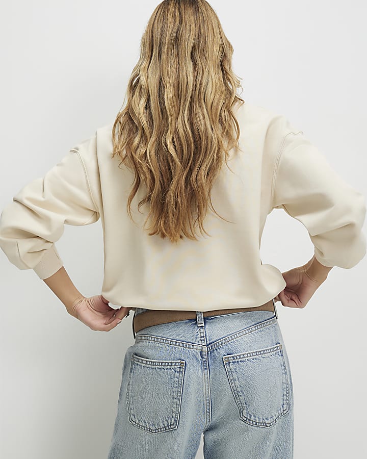 Cream Cactus Embroidered Sweatshirt