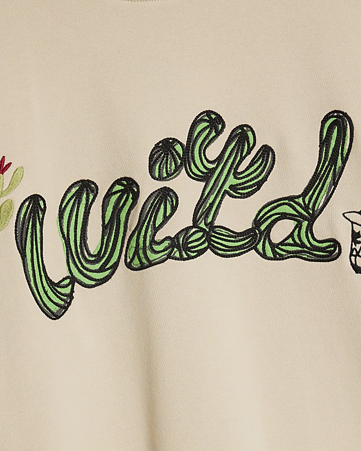 Cream Cactus Embroidered Sweatshirt
