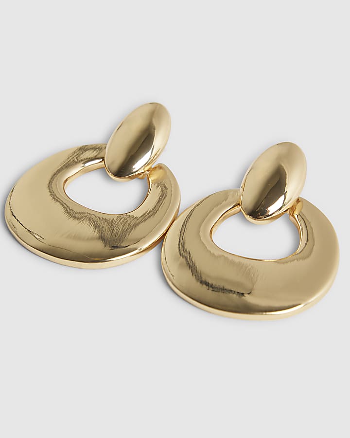 Gold Door Knocker Earrings
