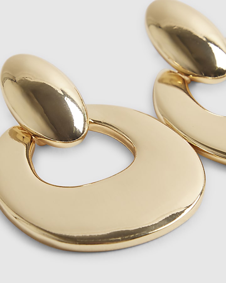 Gold Door Knocker Earrings