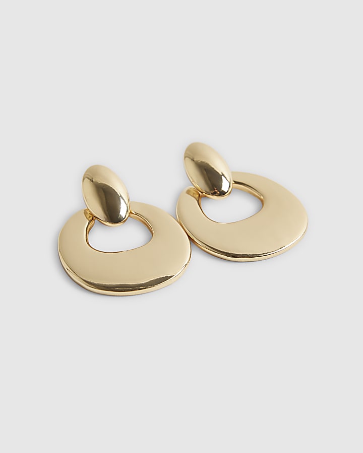 Gold Door Knocker Earrings
