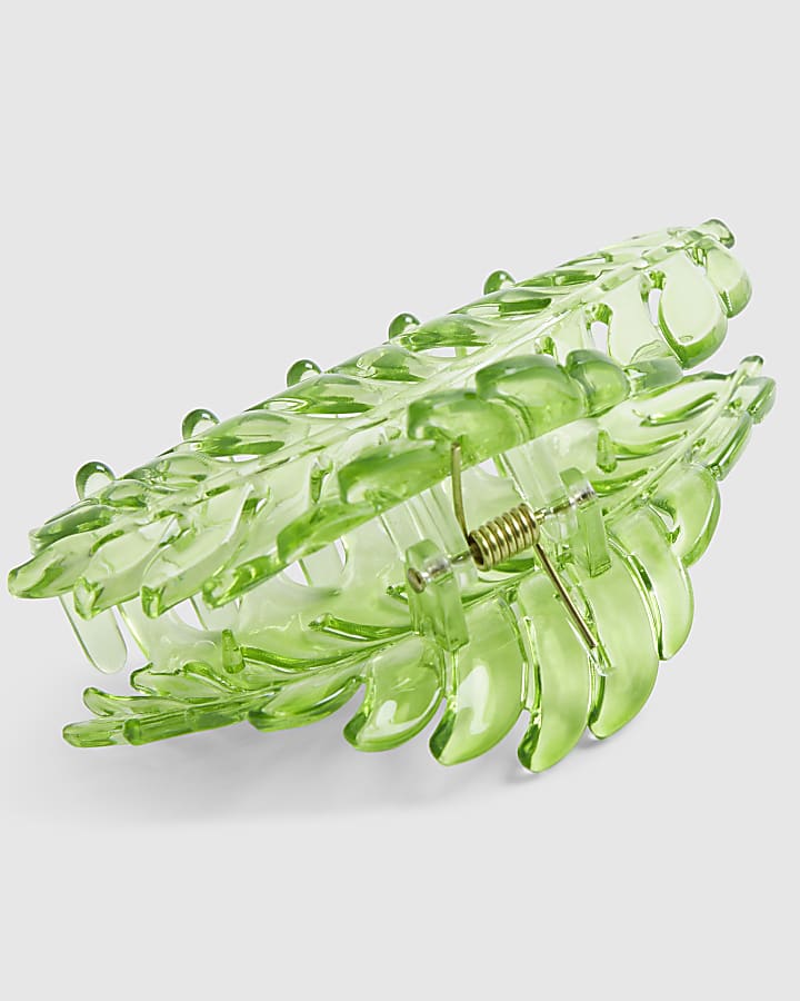 Green Leaf Hair Claw Clip
