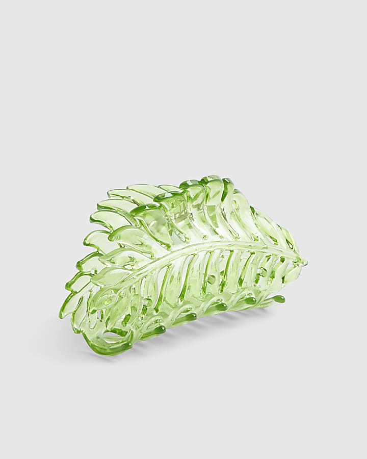 Green Leaf Hair Claw Clip