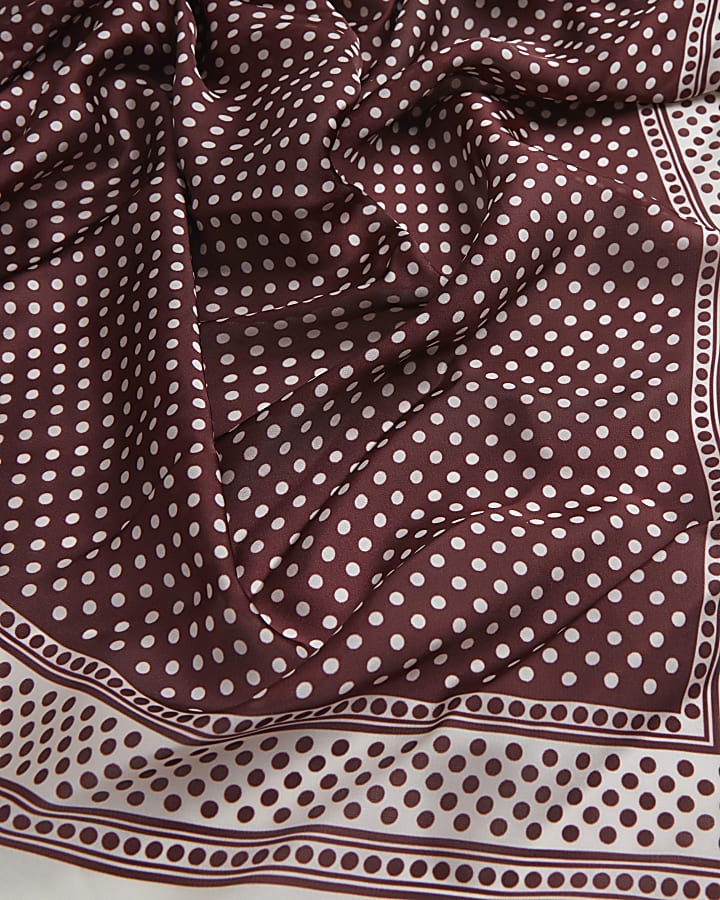 Brown Polka Dot Scarf