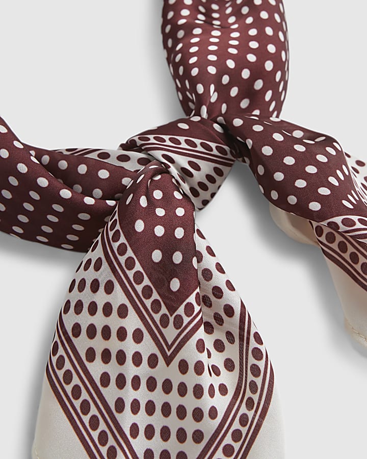 Brown Polka Dot Scarf