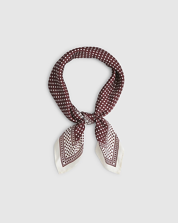 Brown Polka Dot Scarf