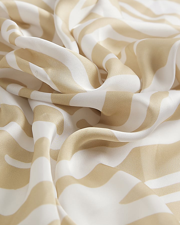 Beige Striped Scarf