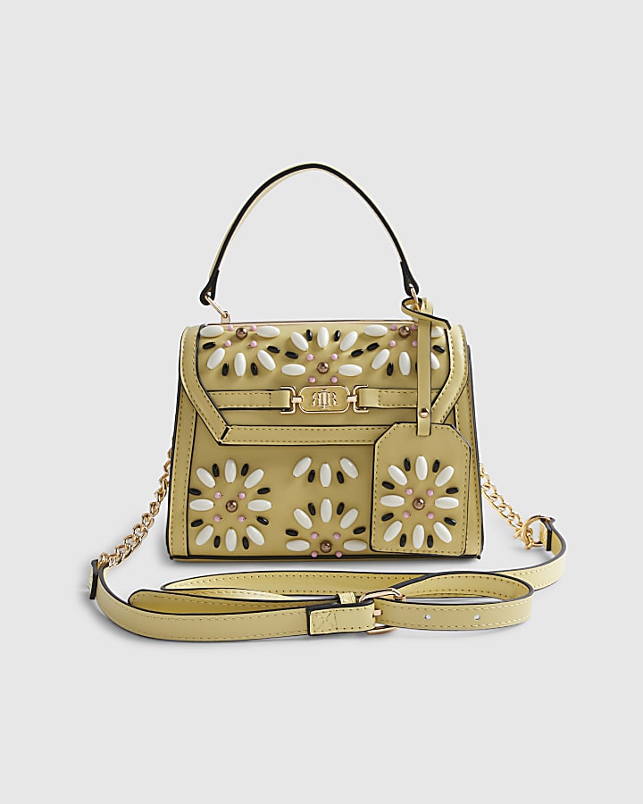 Yellow Mini Beaded Charm Tote