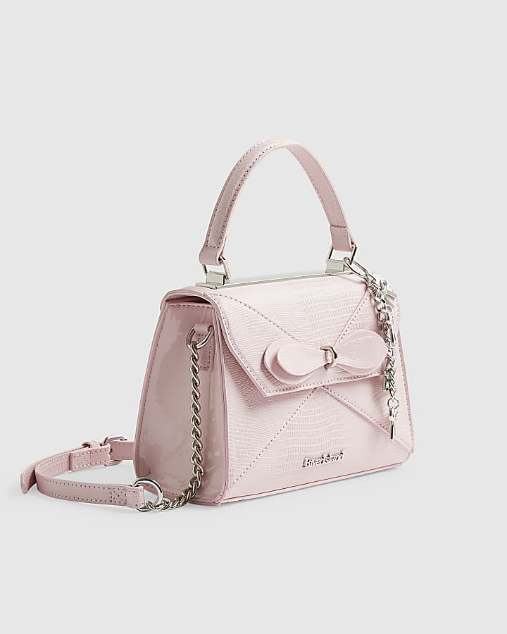 Pink Mini Bow Front Charm Tote Bag