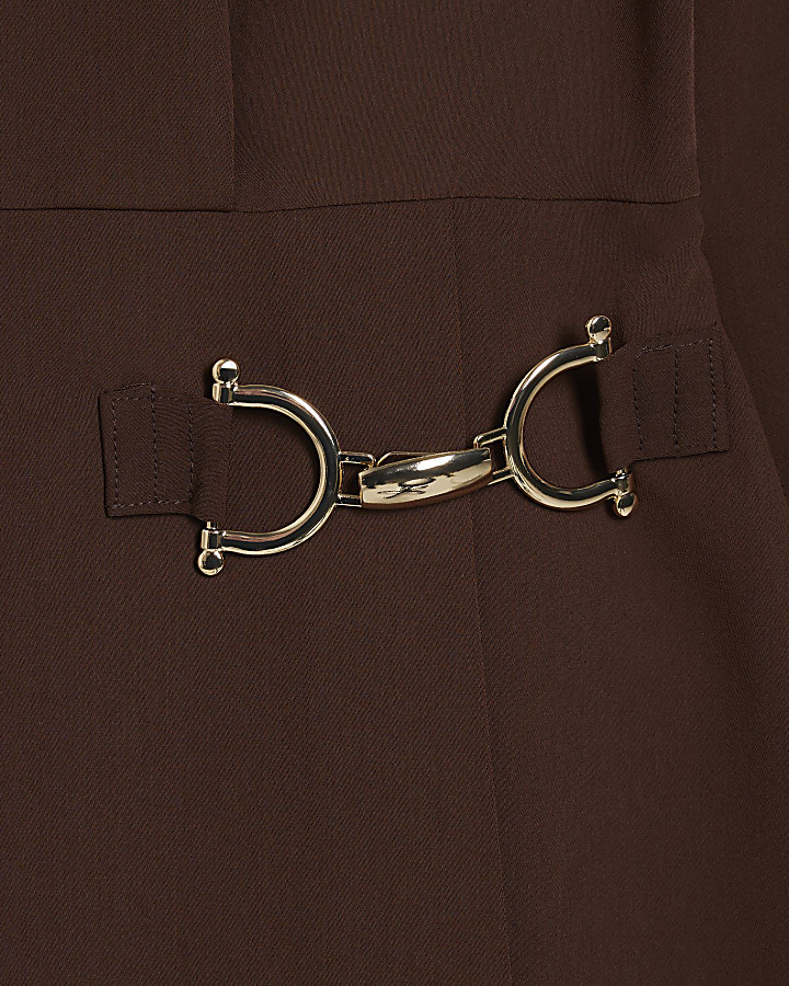 Brown Snaffle Detail Mini Dress