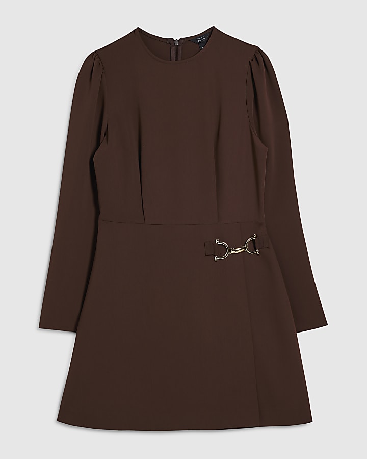 Brown Snaffle Detail Mini Dress