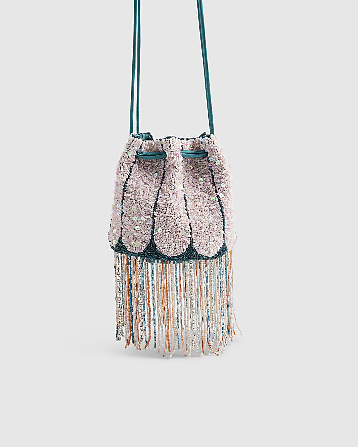 Pink Beaded Jellyfish Bag