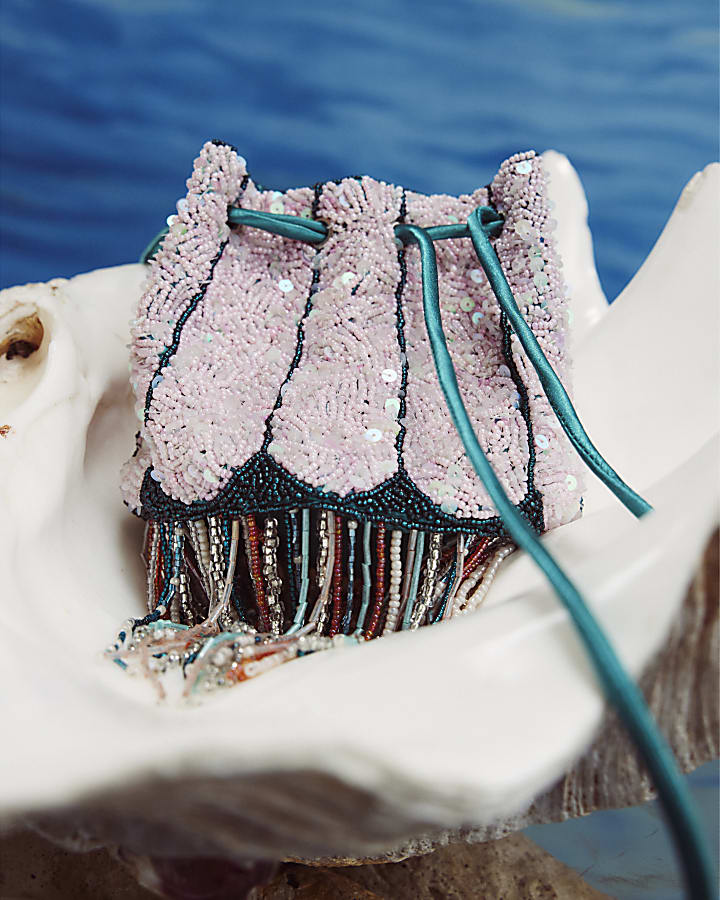Pink Beaded Jellyfish Bag