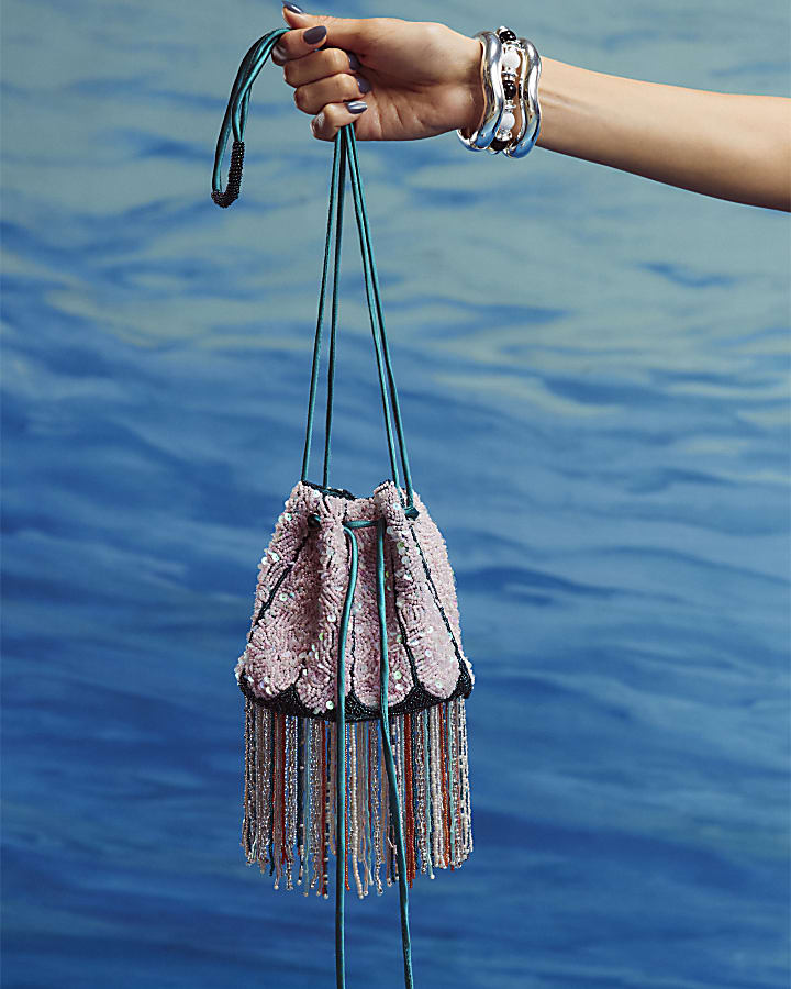 Pink Beaded Jellyfish Bag