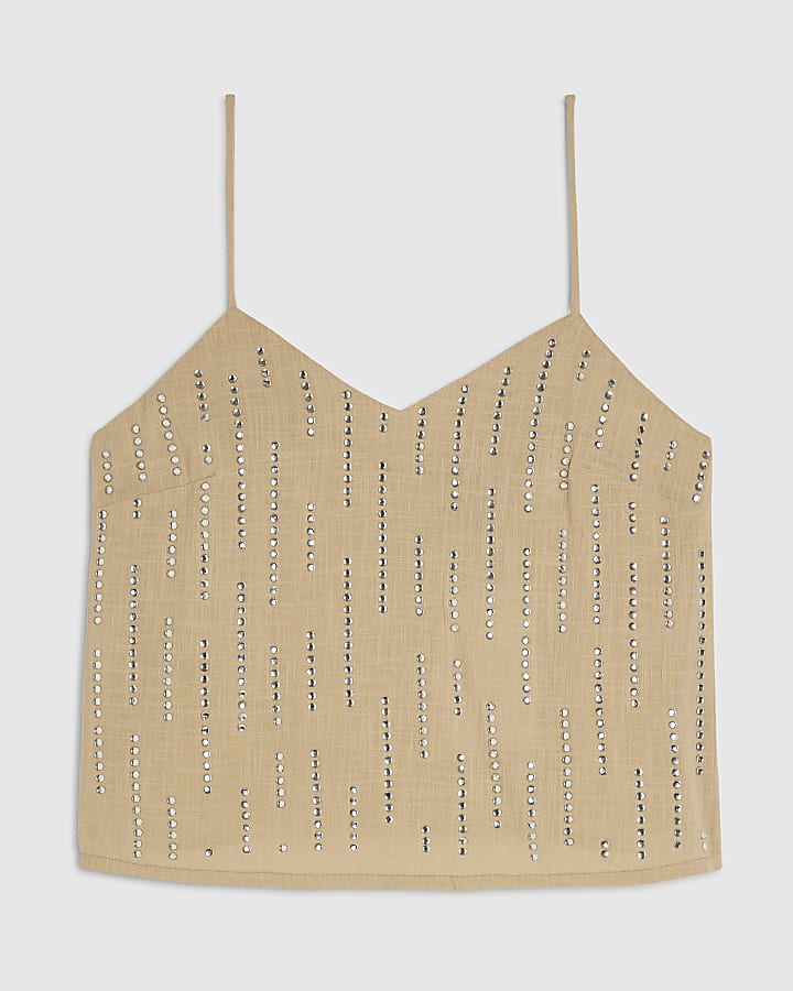 Petite Cream Hotfix Cami