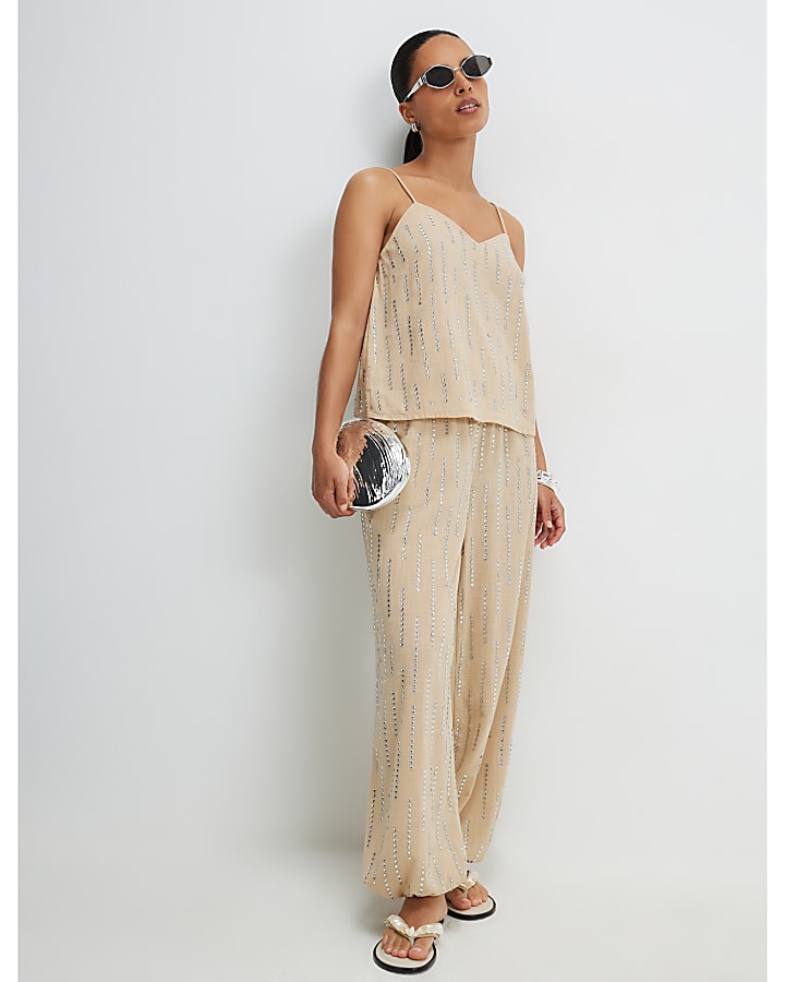 Petite Cream Embellished Cami