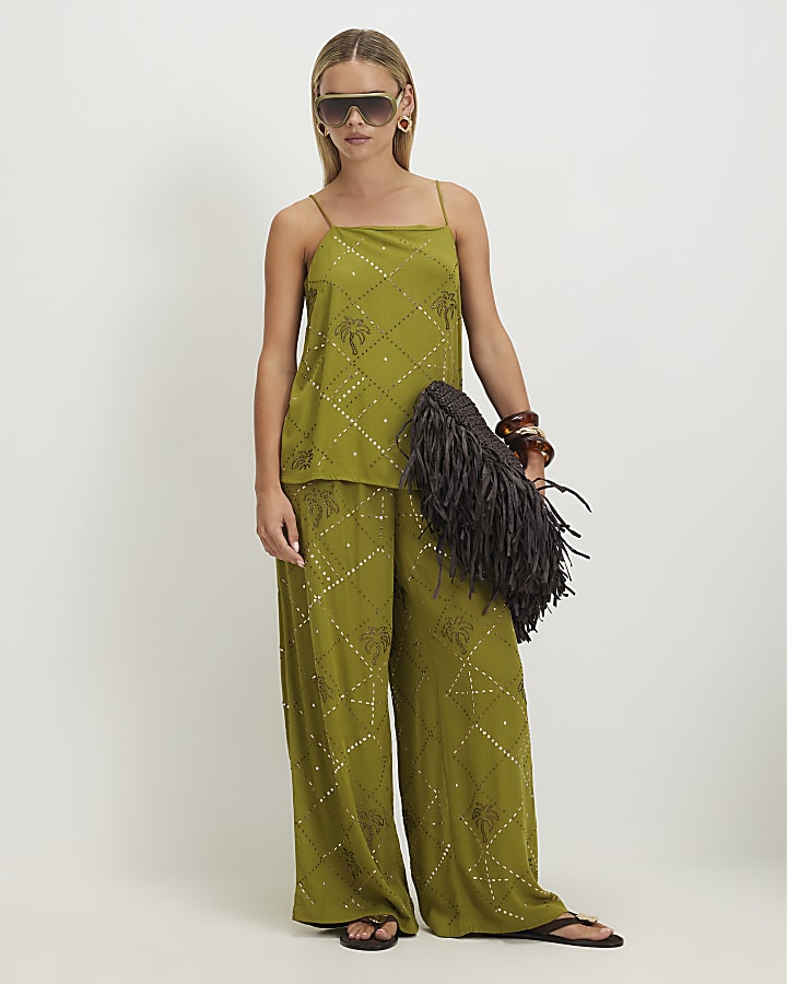 Petite Green Embellished Cami