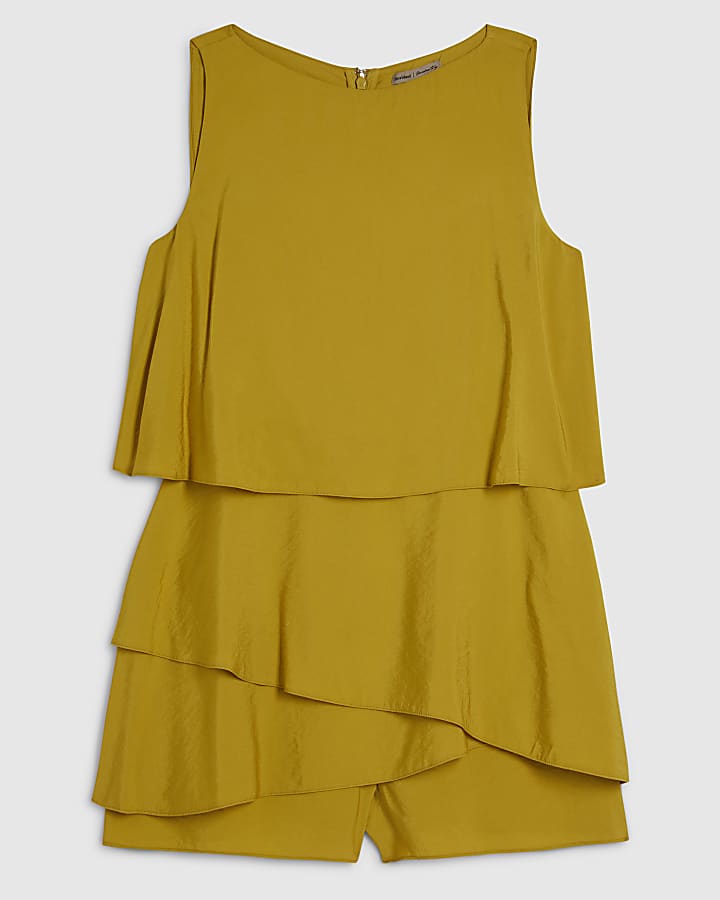 Green Cotton Frill Layer Playsuit