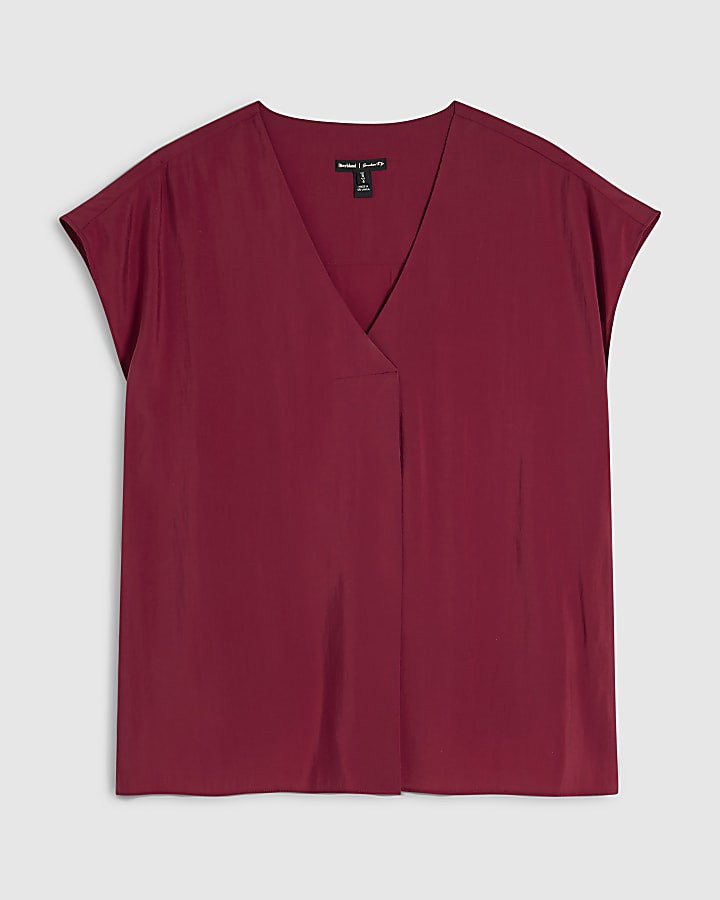 Red Cupro Sleeveless Top