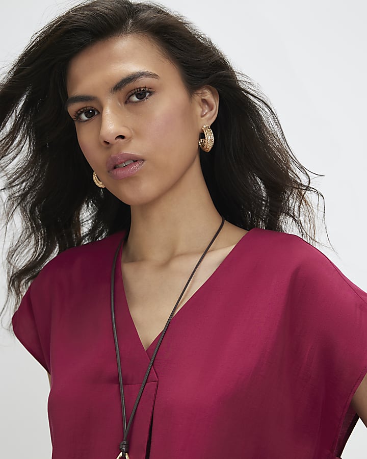 Red Cupro Sleeveless Top